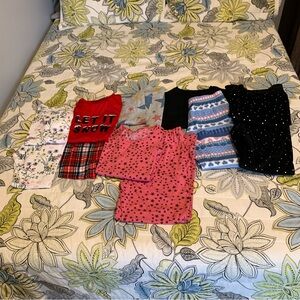 6 pairs of size medium girls pajamas